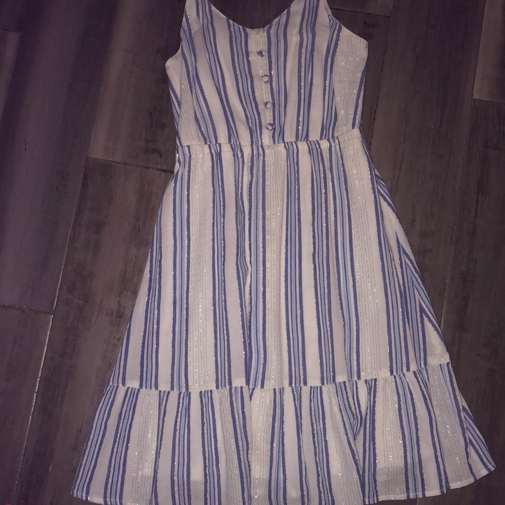 Blue and white striped Zappa kids dress (already sold)